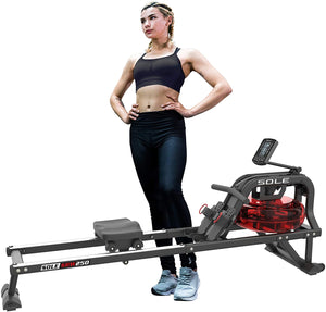 SOLE Fitness SRW250 Water Rowing Machine Indoor Gym LCD Target Workout Programs Cardio Trainin