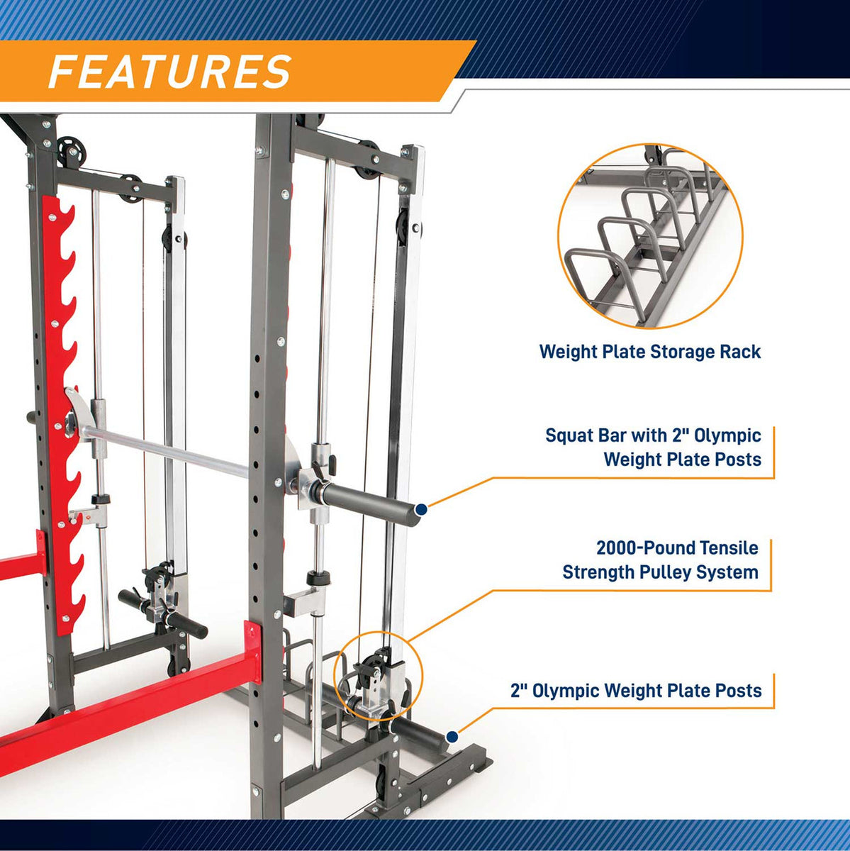 MARCY PRO SMITH CAGE HOME GYM TRAINING SYSTEM SM-4903 – Finer