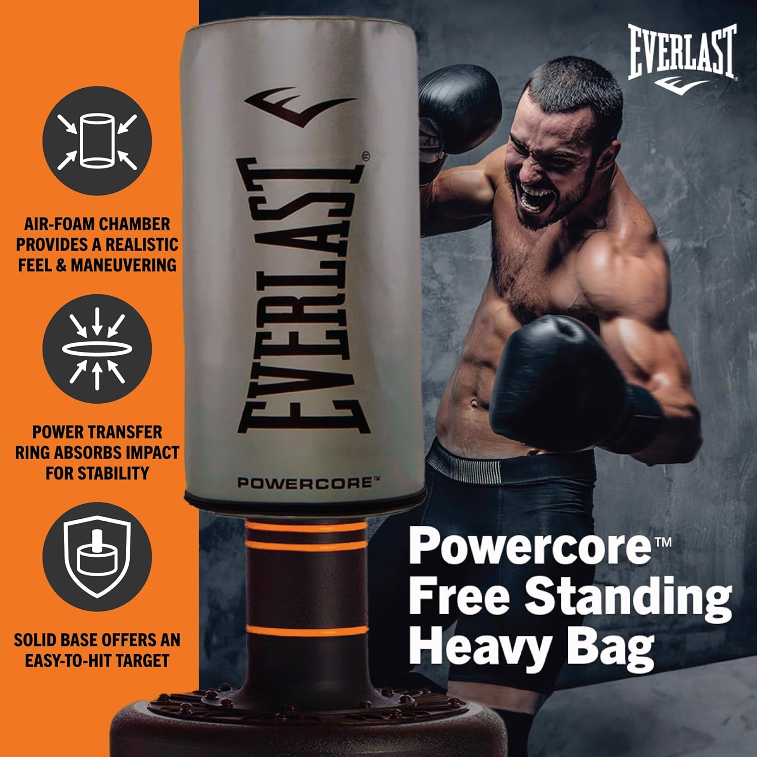 EVERLAST PowerCore 自立型ヘビーバッグ EVERLAST POWERCORE FREESTANDING HEAVY BAG SILVER – Finer Fitness Inc.