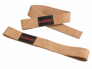 Grizzly Fitness 1.5" Premium Genuine Leather Weight Lifting 1.5" Wrist Straps for Men and Women (One-Size Pair) 8640-00