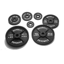 Load image into Gallery viewer, CS-Fitness Olympic Black Cast Iron Barbell Weight Plate Barbell