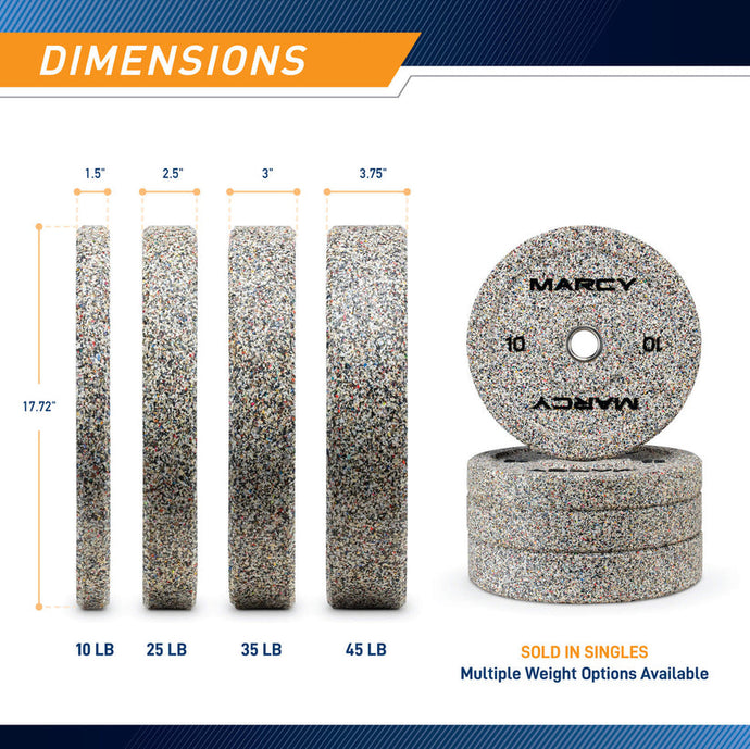 Marcy Olympic Speckle Rubber Bumper Plate