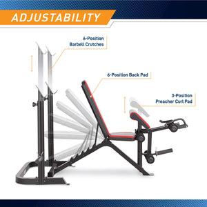 Marcy Two-Piece Olympic Weight Bench with Leg Developer | MKB-979