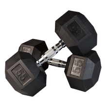 Load image into Gallery viewer, CS-FITNESS Rubber Hex Dumbbell Hand Weights ( Sold in pairs only ) "Exclusive Online Offer"