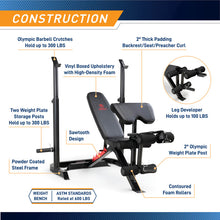 Load image into Gallery viewer, MARCY Two-Piece Olympic Weight Bench and Squat Bar Catch Marcy | MD-7836