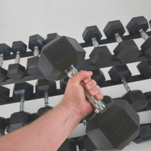 Load image into Gallery viewer, CS-FITNESS Rubber Hex Dumbbell Hand Weights ( Sold in pairs only ) "Exclusive Online Offer"