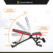 Load image into Gallery viewer, MARCY Utility Weight Bench with 5-Position Adjustable Seat | Circuit Fitness AMZ-563BN