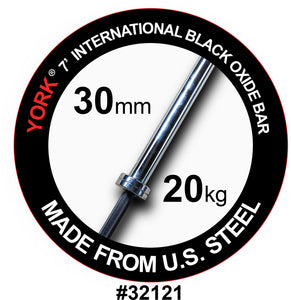 YORK 7′ International Black Oxide Bar – 30mm