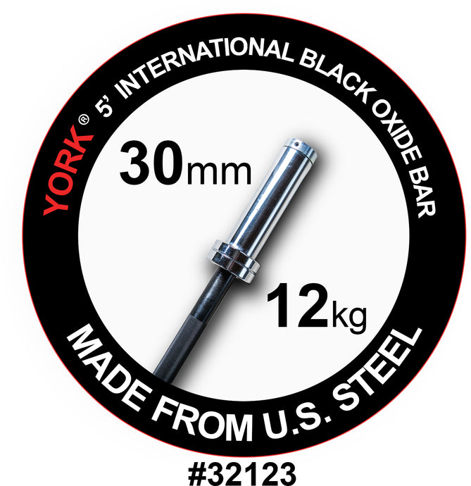 YORK 5′ OLY International Black Oxide Bar