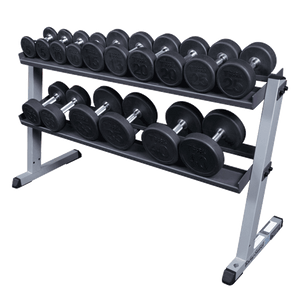 BODY commercial Premium Round Rubber Dumbbells 5 50 SET Finer Fitness Inc