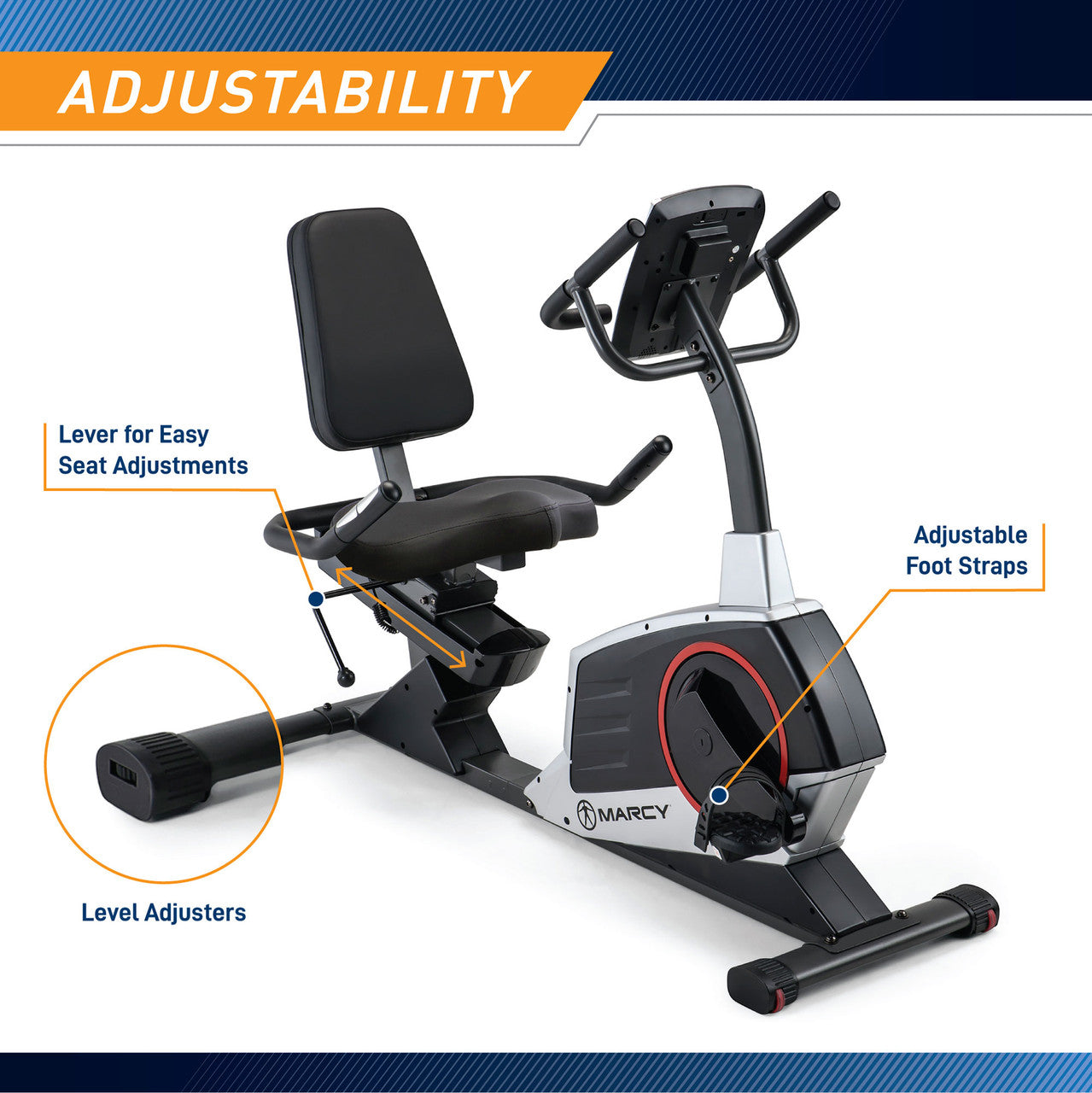 Indoor Cycling Marcy 709 Recumbent Exercise Bike Gym Equipment