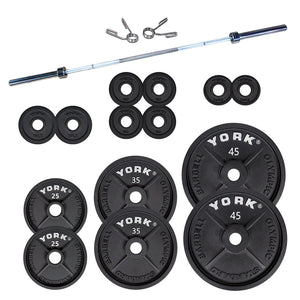 YORK 2″ Cast Iron Olympic 300LB Weight Plate Set