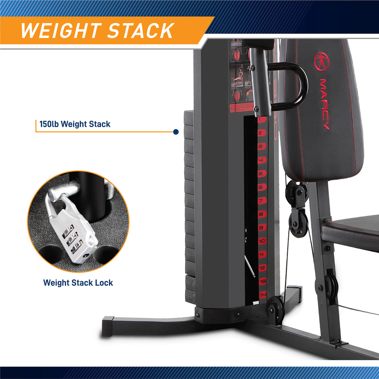 Marcy 150lb Stack Home Gym  MWM-990 – Finer Fitness Inc.