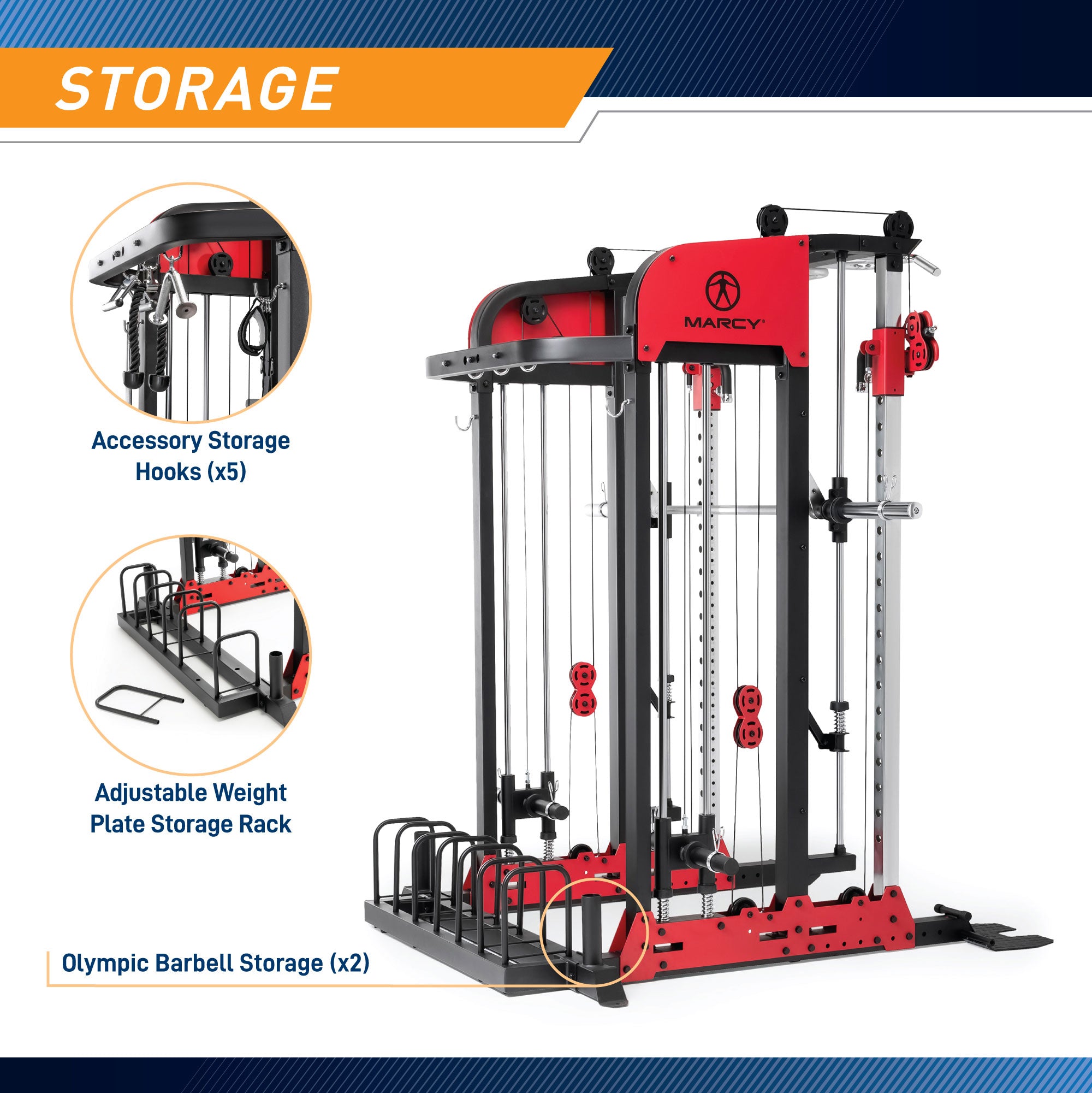 Marcy Pro Deluxe Smith Cage Home Gym System SM 7553 Finer Fitness Inc