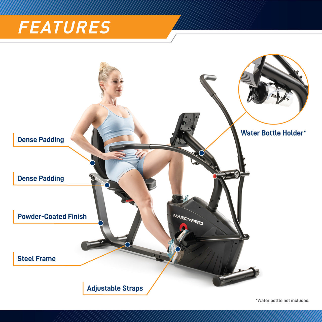 Marcy pro Dual Action Recumbent Exercise Bike - Main Image