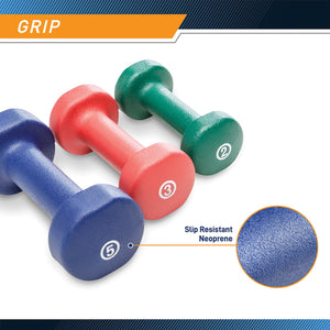 MARCY 3-Pair Neoprene Dumbbell Set with Case |